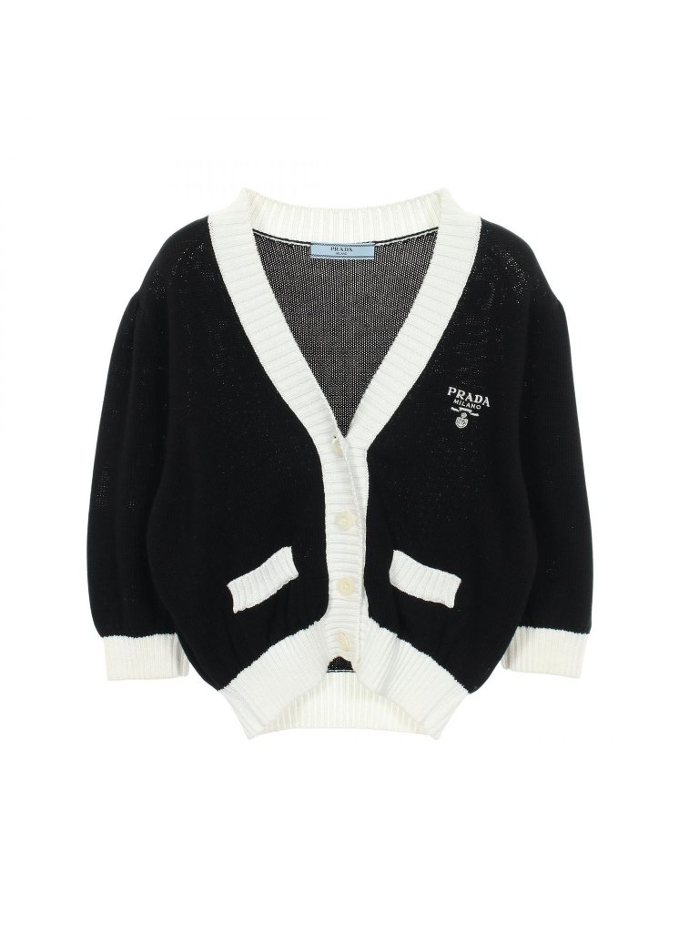 Prada Digan Logo Embroidery Cotton T-Shirt